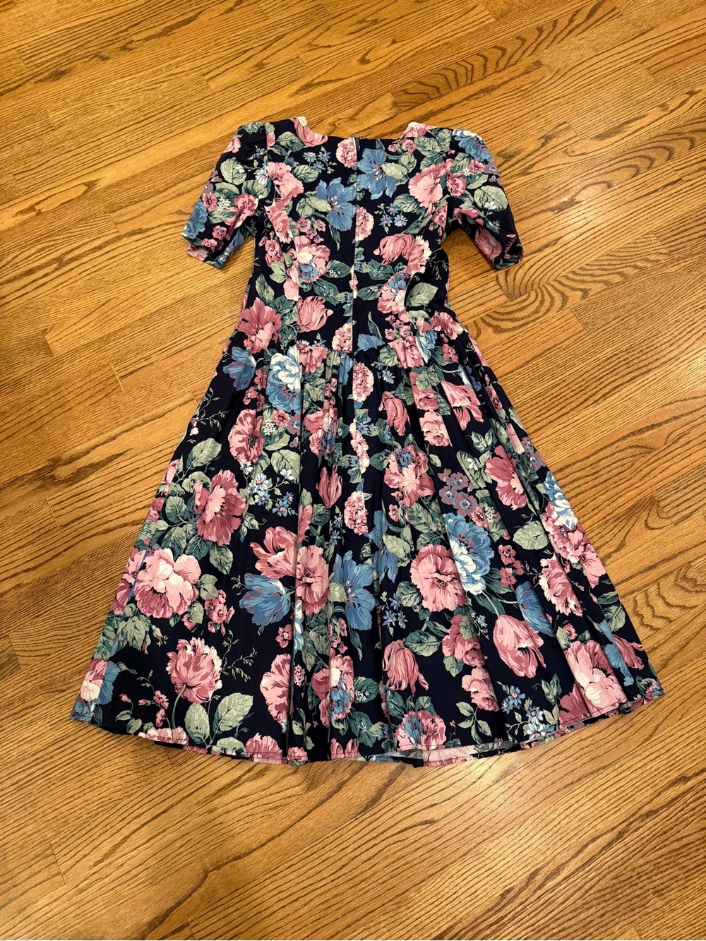 vintage-style dress floral print puff sleeve - Picture 4 of 6